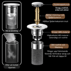 RentFlöde™ Pop-Up Avloppsstopp med Filter