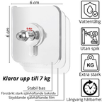 Självhäftande Väggkrokar Stark hållfasthet. Noll hål i väggen