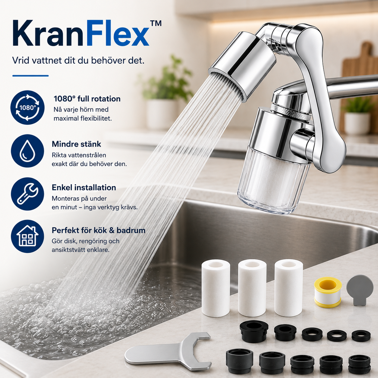 KranFlex™ Rent vatten. I varje vinkel