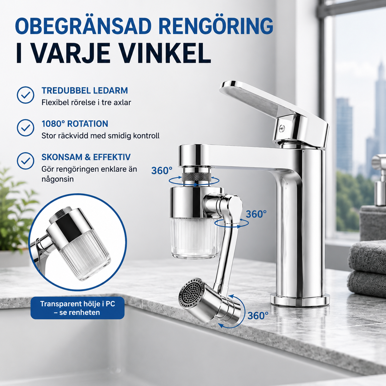 KranFlex™ Rent vatten. I varje vinkel