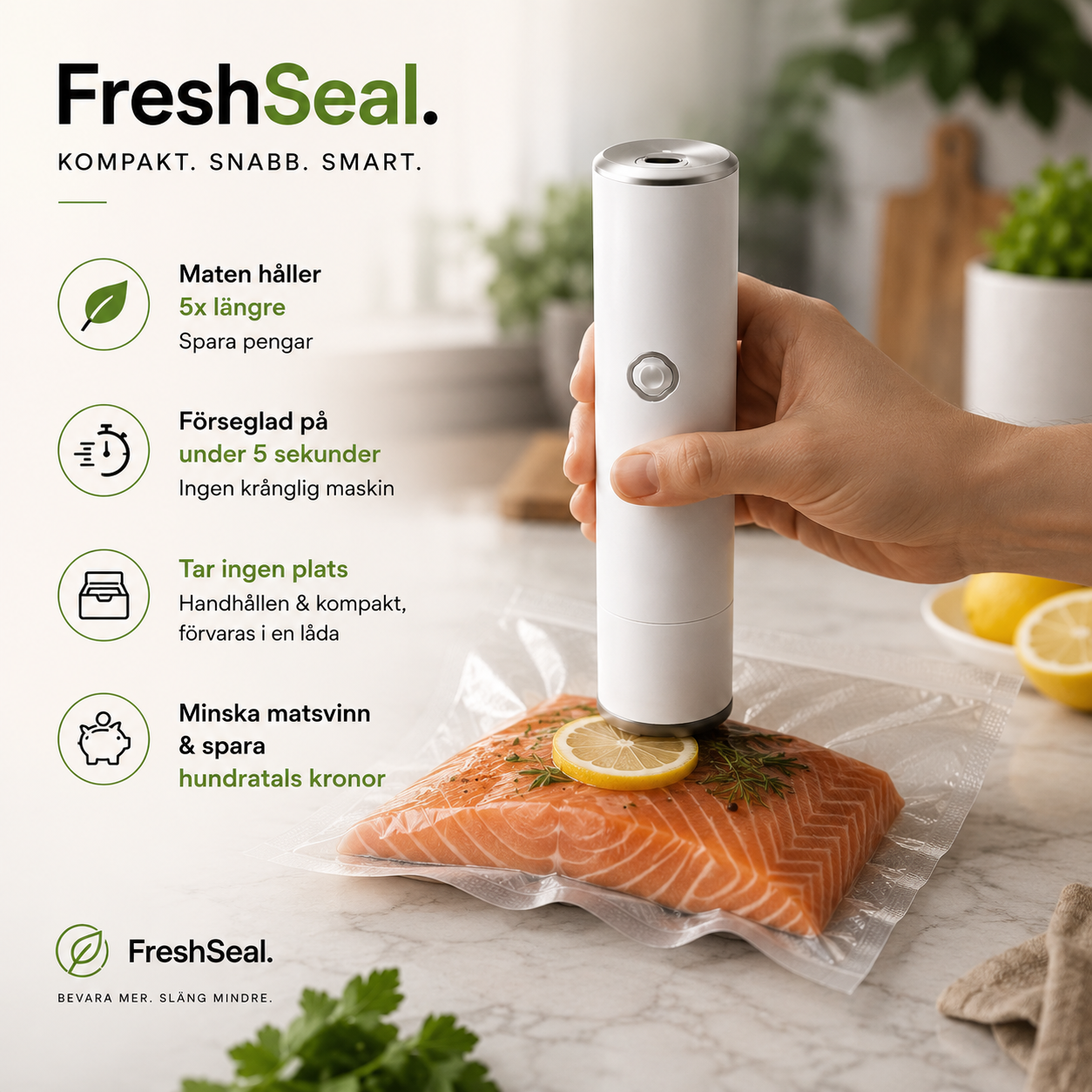 FreshSeal - Kompakta Vakuumförslutare