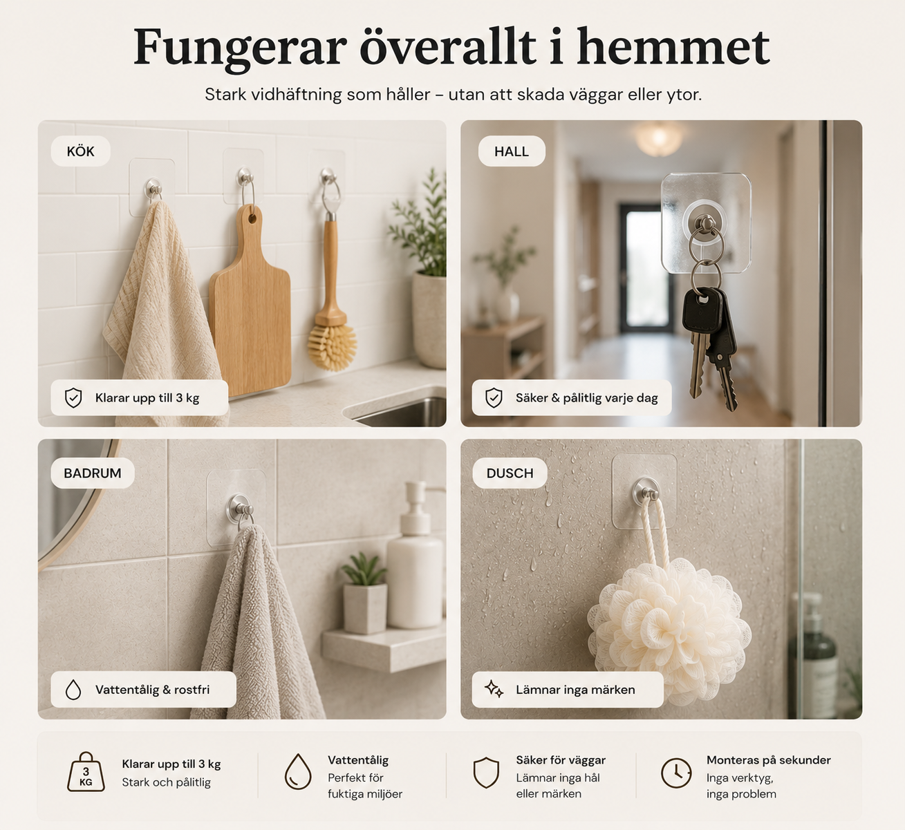 Lurixa™ Självhäftande Väggkrokar