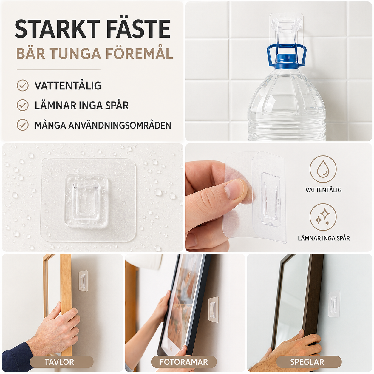 FästKrok™ – Självhäftande väggkrok utan borrning