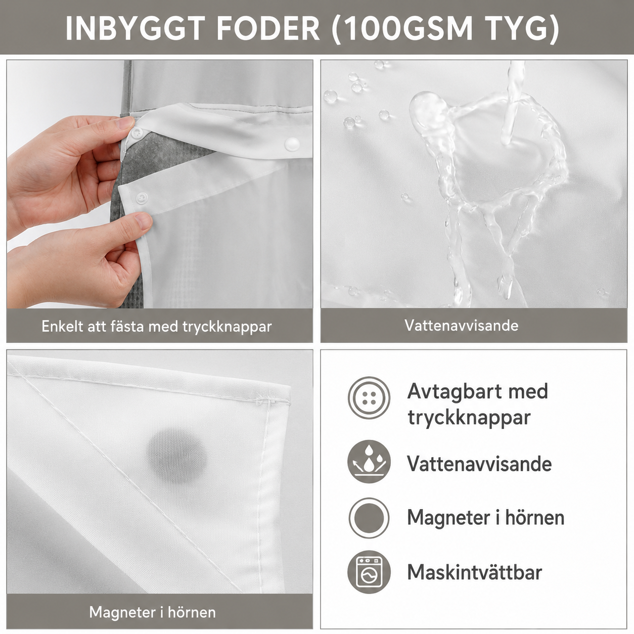 Krokfritt Duschdraperi - inga krokar, inga krångel