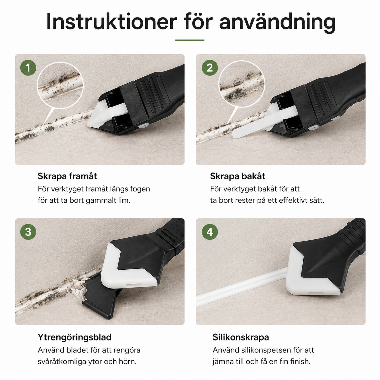 FogFix™ 3-i-1 Verktyg – Få dina fogar att se nya ut igen!