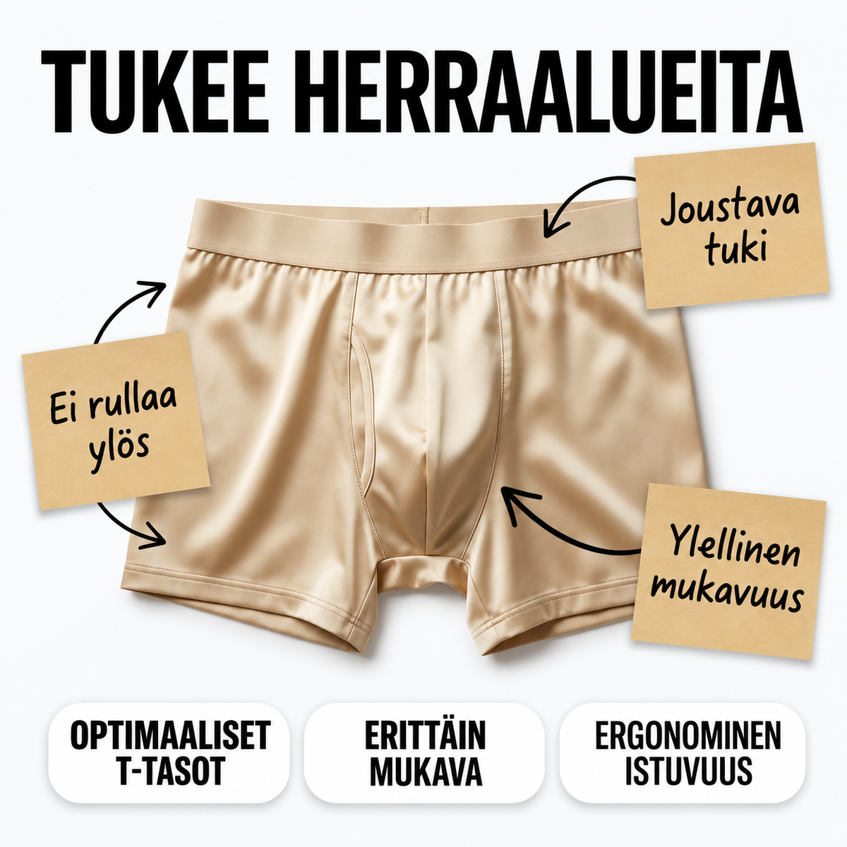 Miesten silkki – Ei hiertämistä. Ei hikeä. Puhdasta mukavuutta.