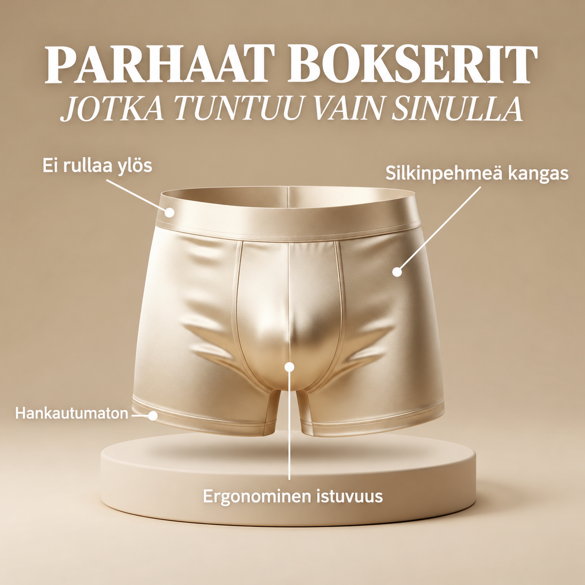 Miesten silkki – Ei hiertämistä. Ei hikeä. Puhdasta mukavuutta.